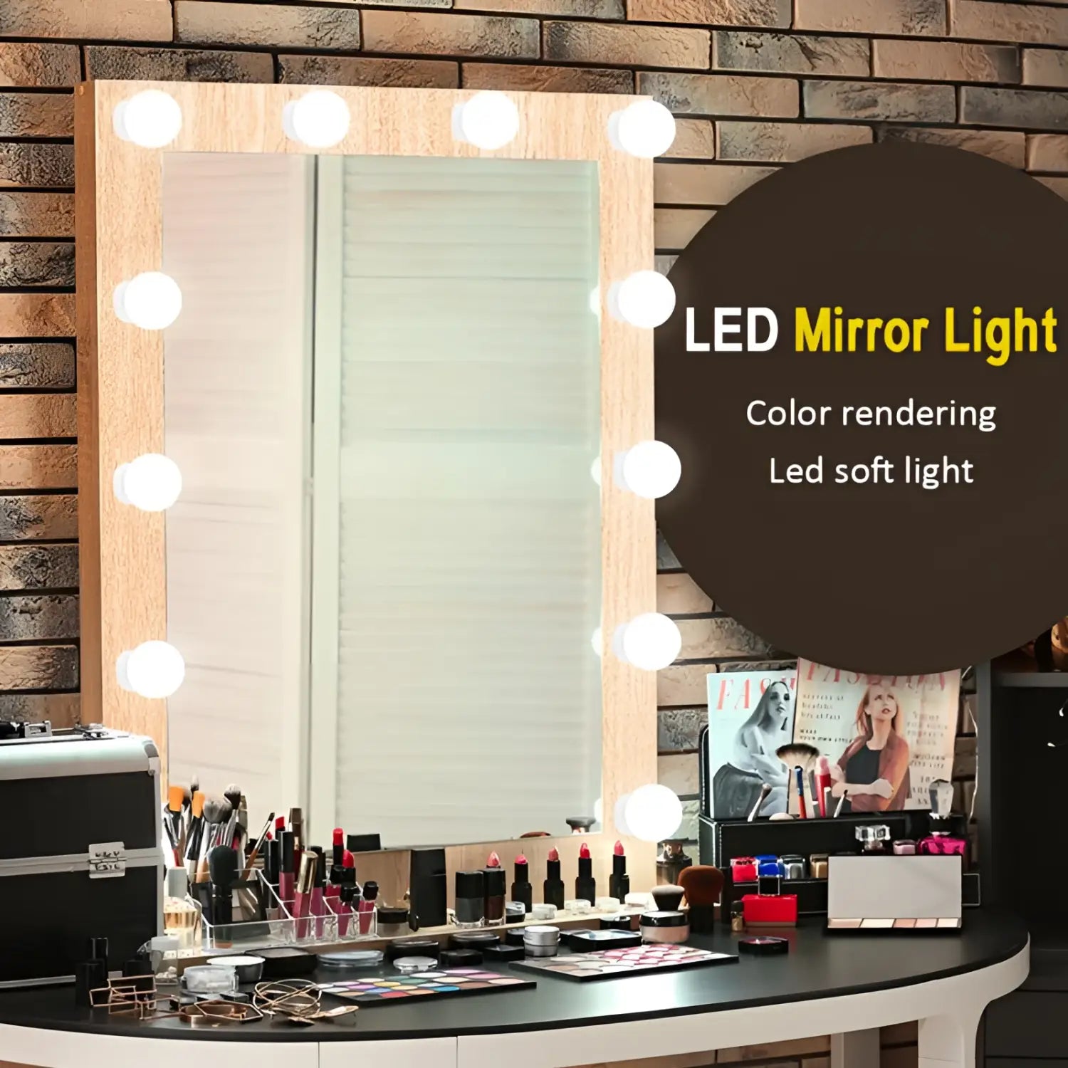 USB Touch Switch LED Mirror Light Bulb 12V Hanging Light