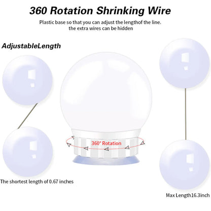 USB Touch Switch LED Mirror Light Bulb 12V Hanging Light