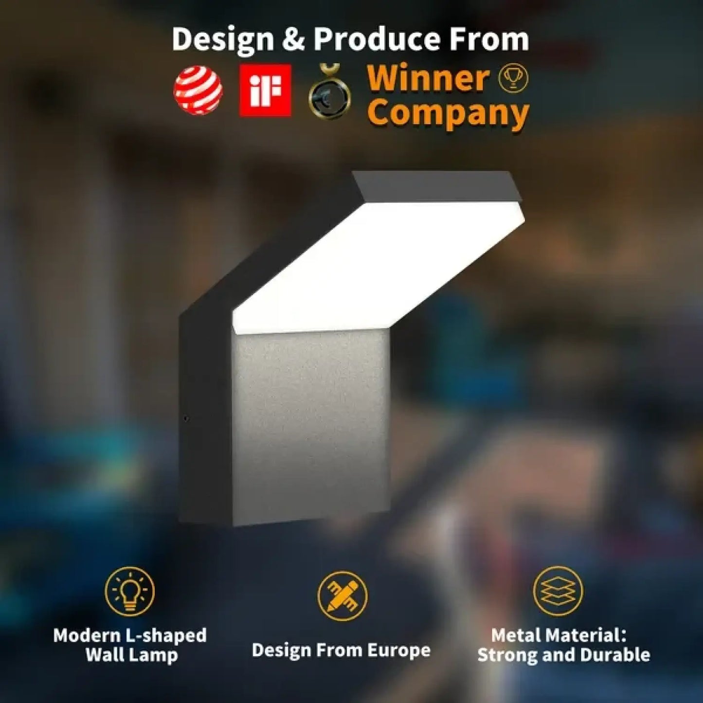 LED Modern Wall Sconce Lighting with IP65 Waterproof for Outdoor Porch - Grey - Wall Lights