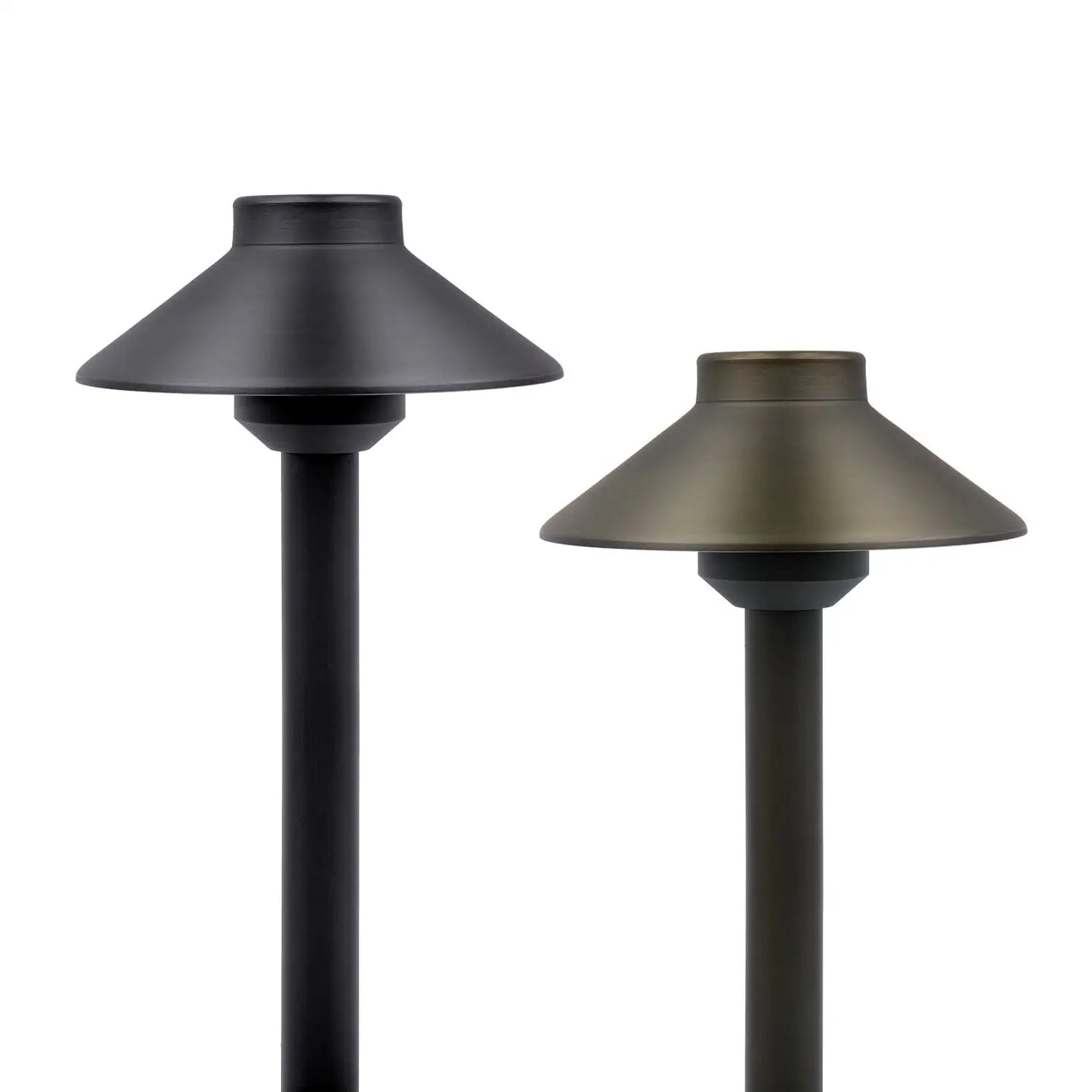 LED Path Lights for Elegant Outdoor Landscape Lighting - hat_clear & Frosted Lens_Matte Black