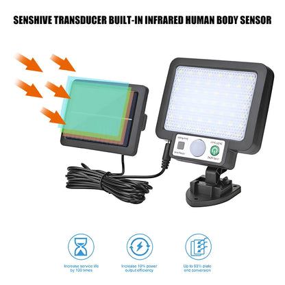 LED Solar Lamp for Home with 3 Modes Motion Sensor & Waterproof for Outdoor Wall - Solar Wall Light