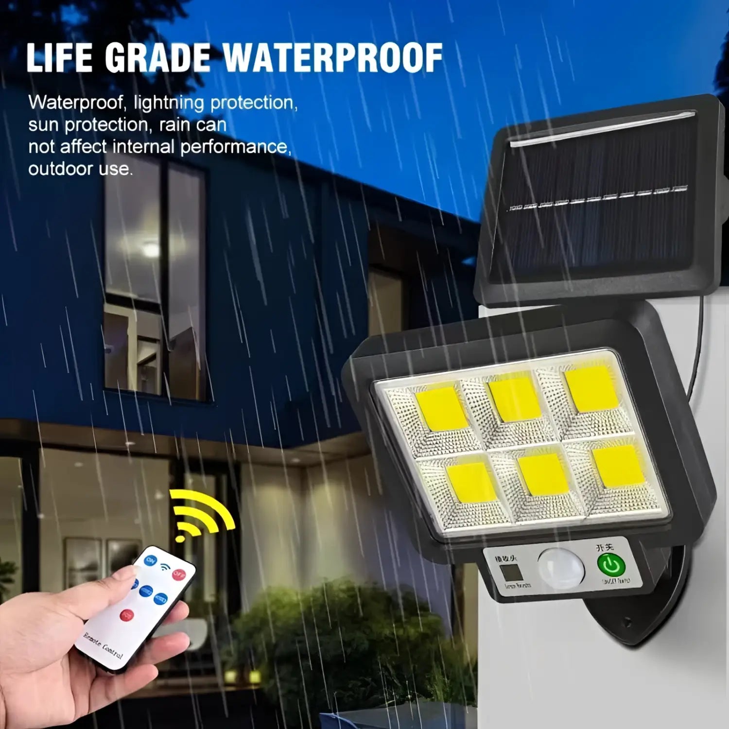 LED Solar Lamp for Home with 3 Modes Motion Sensor & Waterproof for Outdoor Wall - Solar Wall Light