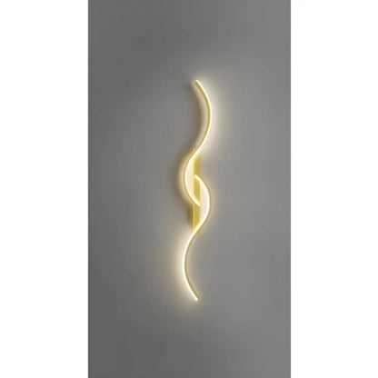 LED Wall Lamp - Modern Minimalist Strip Light for Bedroom & Living Room - Tricolor Light / Gold 60cm - Wall Mount