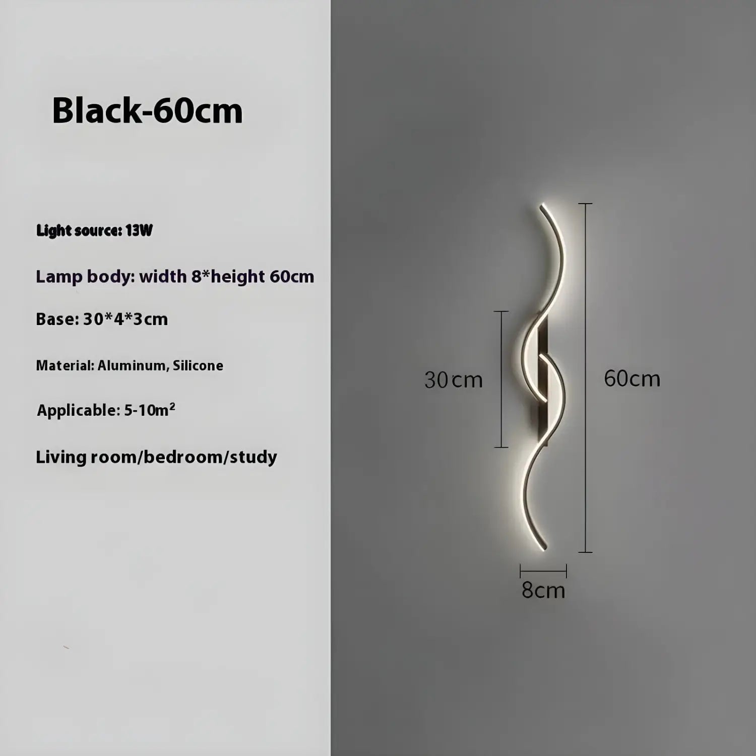 LED Wall Lamp - Modern Minimalist Strip Light for Bedroom & Living Room - Wall Mount Fixture