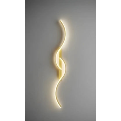 LED Wall Lamp - Modern Minimalist Strip Light for Bedroom & Living Room - Tricolor Light / Golden 100CM - Wall Mount