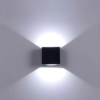 LED Wall Sconce Indoor & Outdoor - 6W Modern Up-Down Wall Lights - Black / White Light / Indoor - Wall Mount Fixture