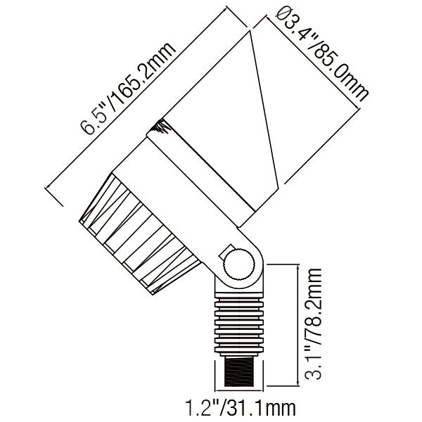 Light Fixture Black with 12V Heavy duty Die-cast Brass Feature - 3-17W 2700K 12V - Spot Light Fixture