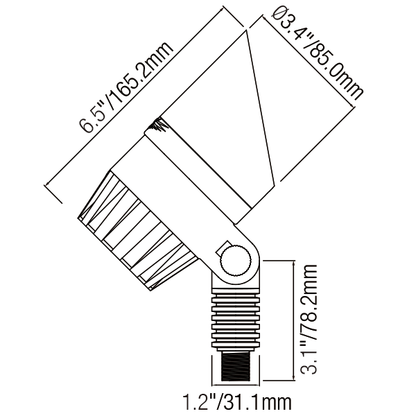Light Fixture Black with 12V Heavy duty Die-cast Brass Feature - 3-17W 2700K 12V - Spot Light Fixture