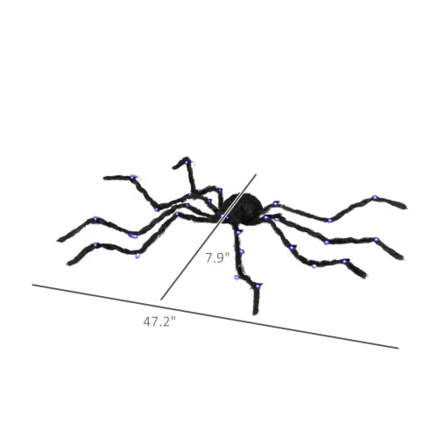 Light-Up Spider Halloween Outdoor Decoration with Bendable Legs and Purple LED Glow - Black - Decorative Lights