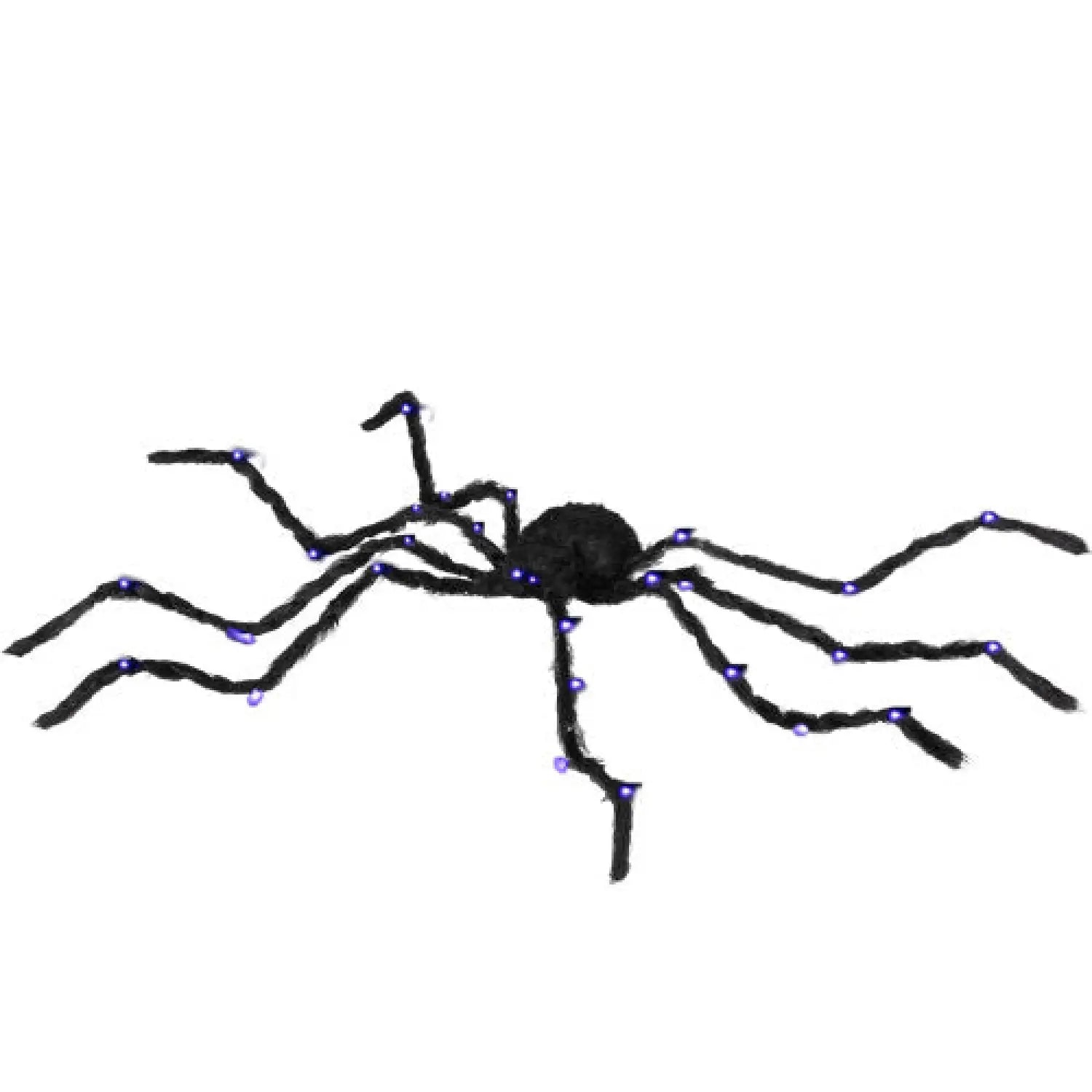 Light-Up Spider Halloween Outdoor Decoration with Bendable Legs and Purple LED Glow - Black - Decorative Lights