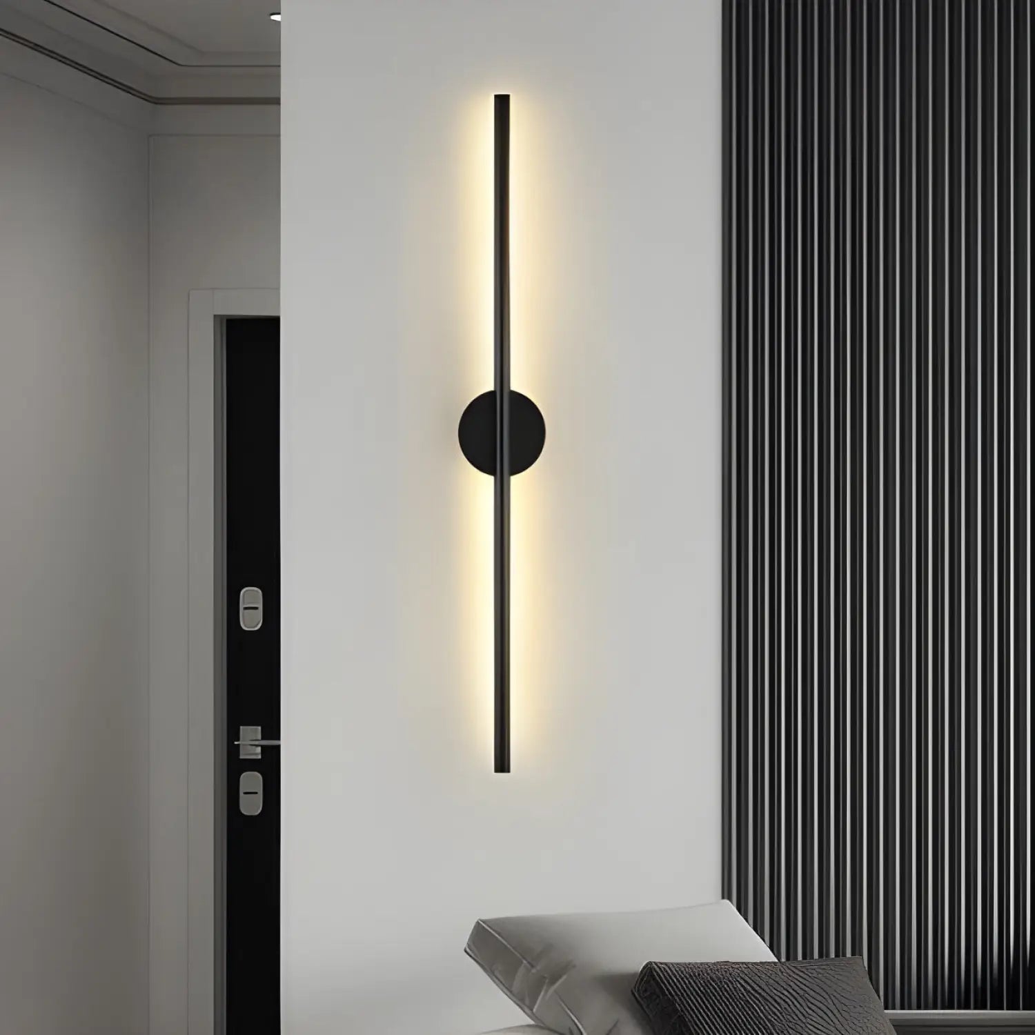 Log Style Modern LED Strip Wall Light – Long Design Fixture - 2pcs Black / 60cm / Warm light - Wall Mount Fixture