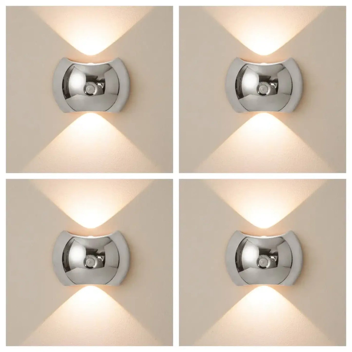 Luxurious Dual-Light: Motion Sensor Lights With Smart Wireless Illumination - Silver 4PCS - Smart Wall Lights