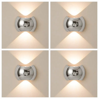 Luxurious Dual-Light: Motion Sensor Lights With Smart Wireless Illumination - Silver 4PCS - Smart Wall Lights