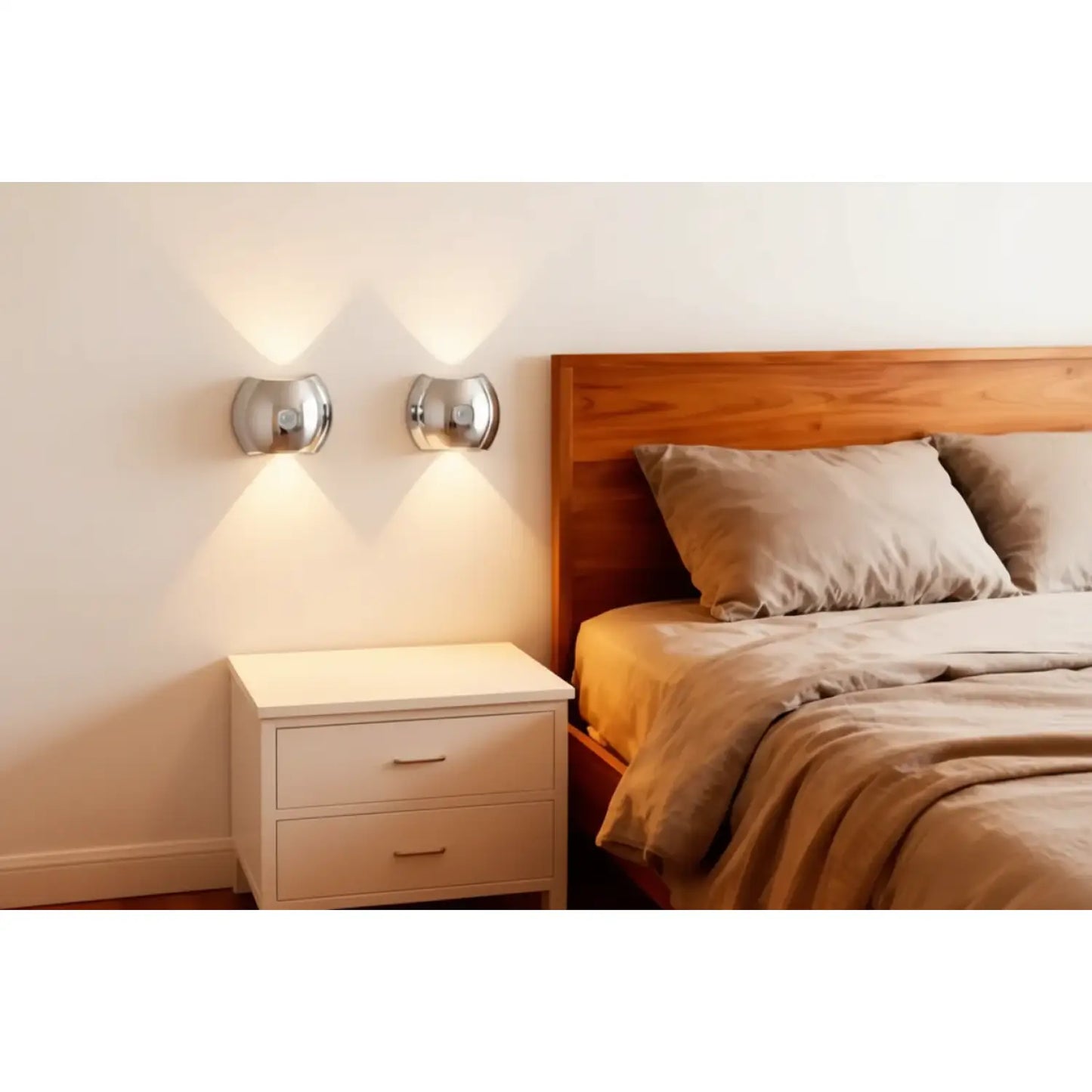 Luxurious Dual-Light: Motion Sensor Lights With Smart Wireless Illumination - Silver 2PCS - Smart Wall Lights