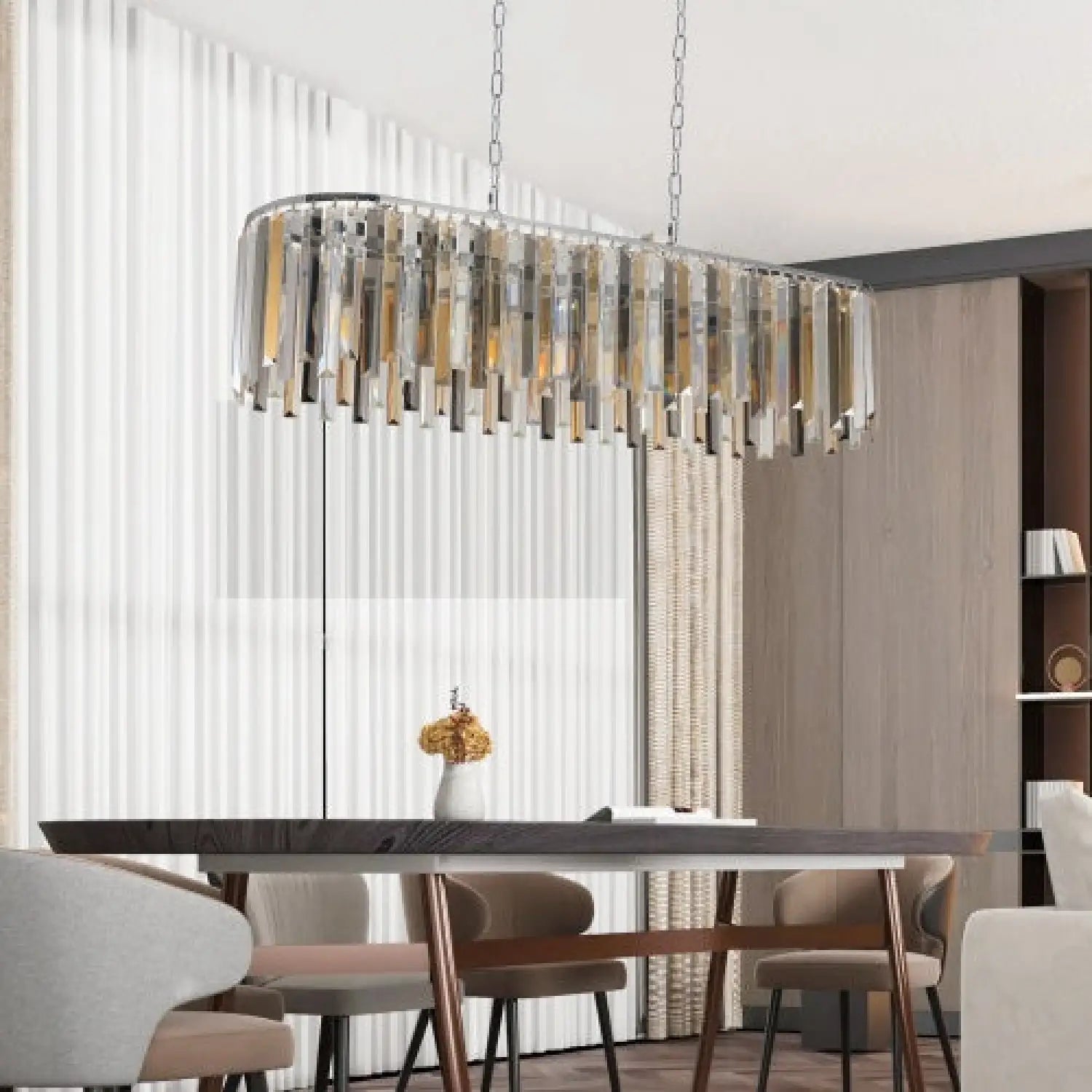 Luxury Oval Size Modern Crystal Chandelier for Home Decor - Transparent - Hanging Light