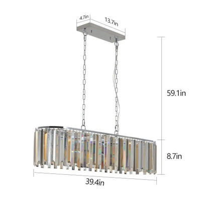 Luxury Oval Size Modern Crystal Chandelier for Home Decor - Transparent - Hanging Light