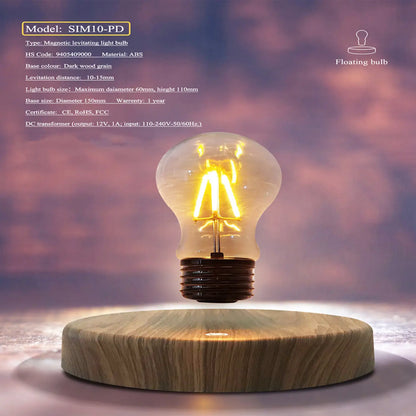 Magnetic Levitation Bulb Night Light Desktop Decoration Table Lamp Creative Ornaments Wood Color / US 12V Hanging Light