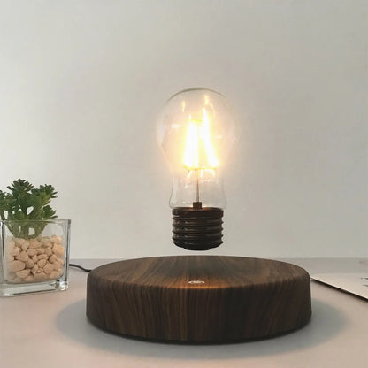Magnetic Levitation Bulb Night Light Desktop Decoration Table Lamp Creative Ornaments Wood Color / US 12V Hanging Light