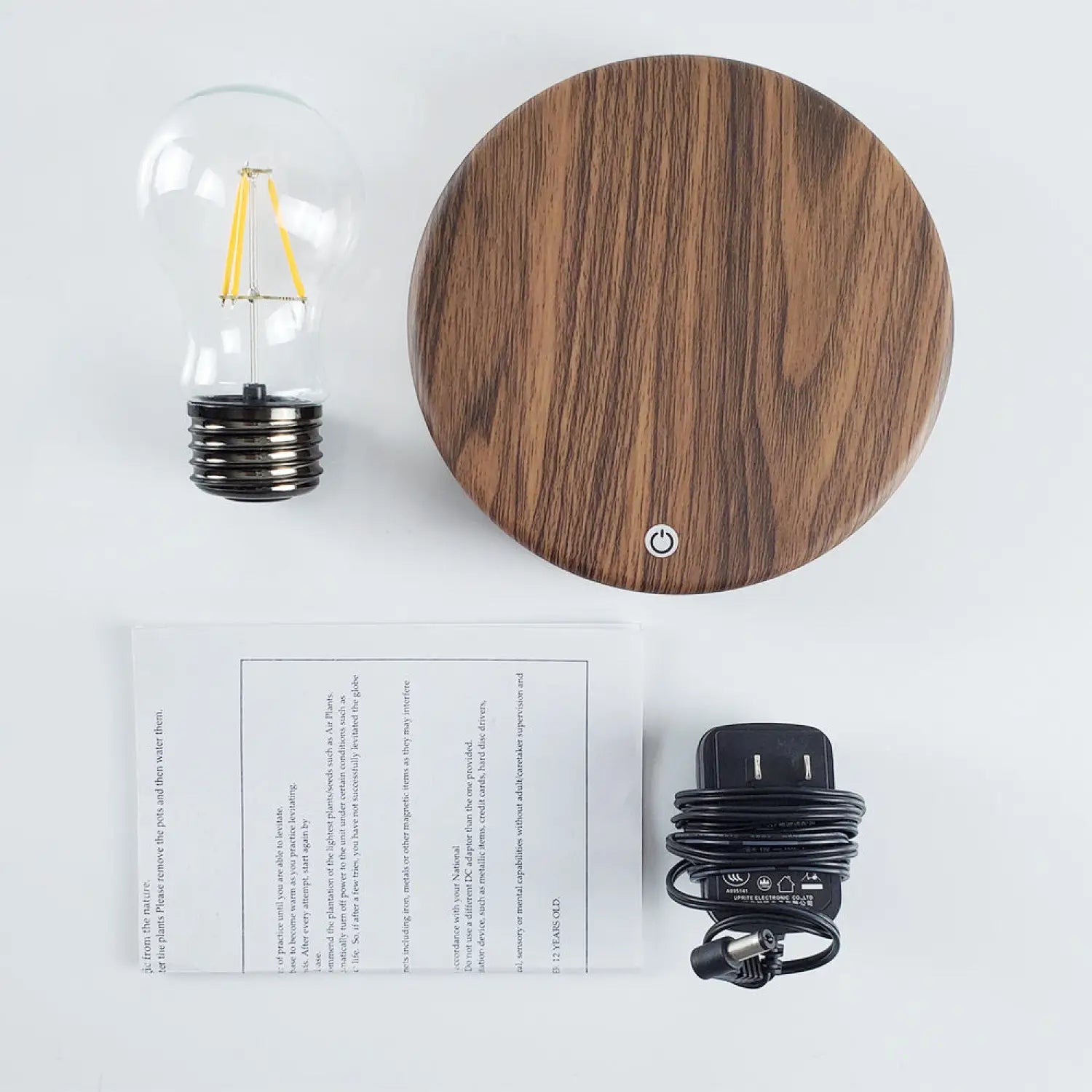 Magnetic Levitation Bulb Night Light Desktop Decoration Table Lamp Creative Ornaments Wood Color / US 12V Hanging Light
