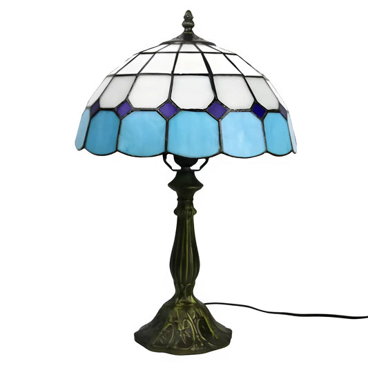 Mesh Pattern Tiffany Glass Tabletop Lamp - No Bulb - Table Lamp