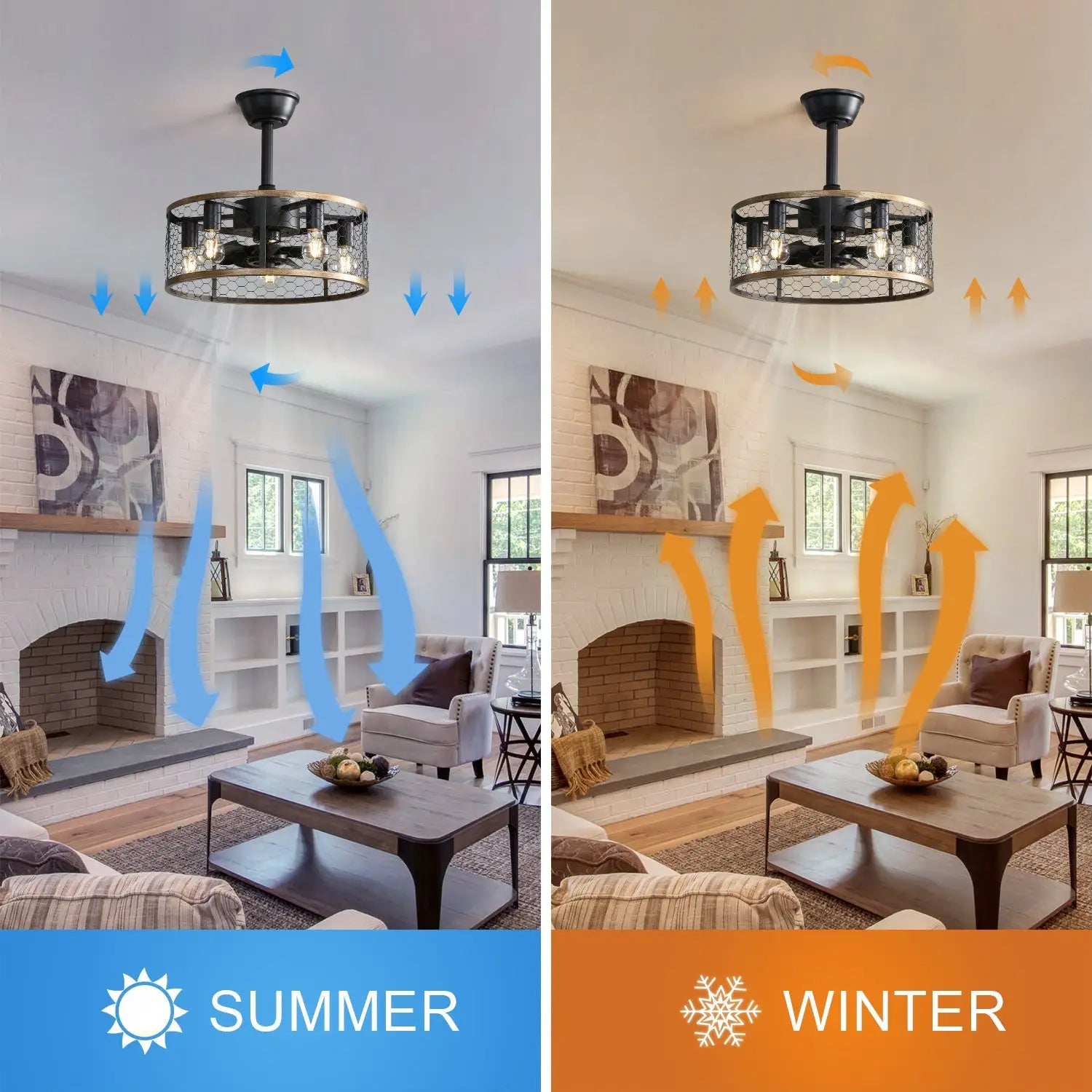 Metal Ceiling Fan - Black - 12V Hanging Light