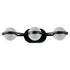 Mirror Black Vanity Light for Bathroom with 3 LED Crystal Bulbs - Indoor Wall Lights