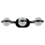 Mirror Black Vanity Light for Bathroom with 3 LED Crystal Bulbs - Indoor Wall Lights