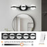 Mirror Black Vanity Light for Bathroom with 3 LED Crystal Bulbs - Indoor Wall Lights