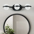 Mirror Black Vanity Light for Bathroom with 3 LED Crystal Bulbs - Indoor Wall Lights