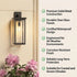 Modern 20-Inch Black Outdoor Wall Lantern Set - Black - Wall Lights