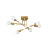 Modern 6 Head LED Chandelier with Black White and Gold Finish - Ceiling Light