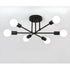 Modern 6 Head LED Chandelier with Black White and Gold Finish - Black / Warm light with led bulb - Ceiling Light