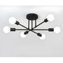 Modern 6 Head LED Chandelier with Black White and Gold Finish - Black / Warm light with led bulb - Ceiling Light