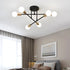 Modern 6 Head LED Chandelier with Black White and Gold Finish - Black gold / Warm light with led bulb - Ceiling Light