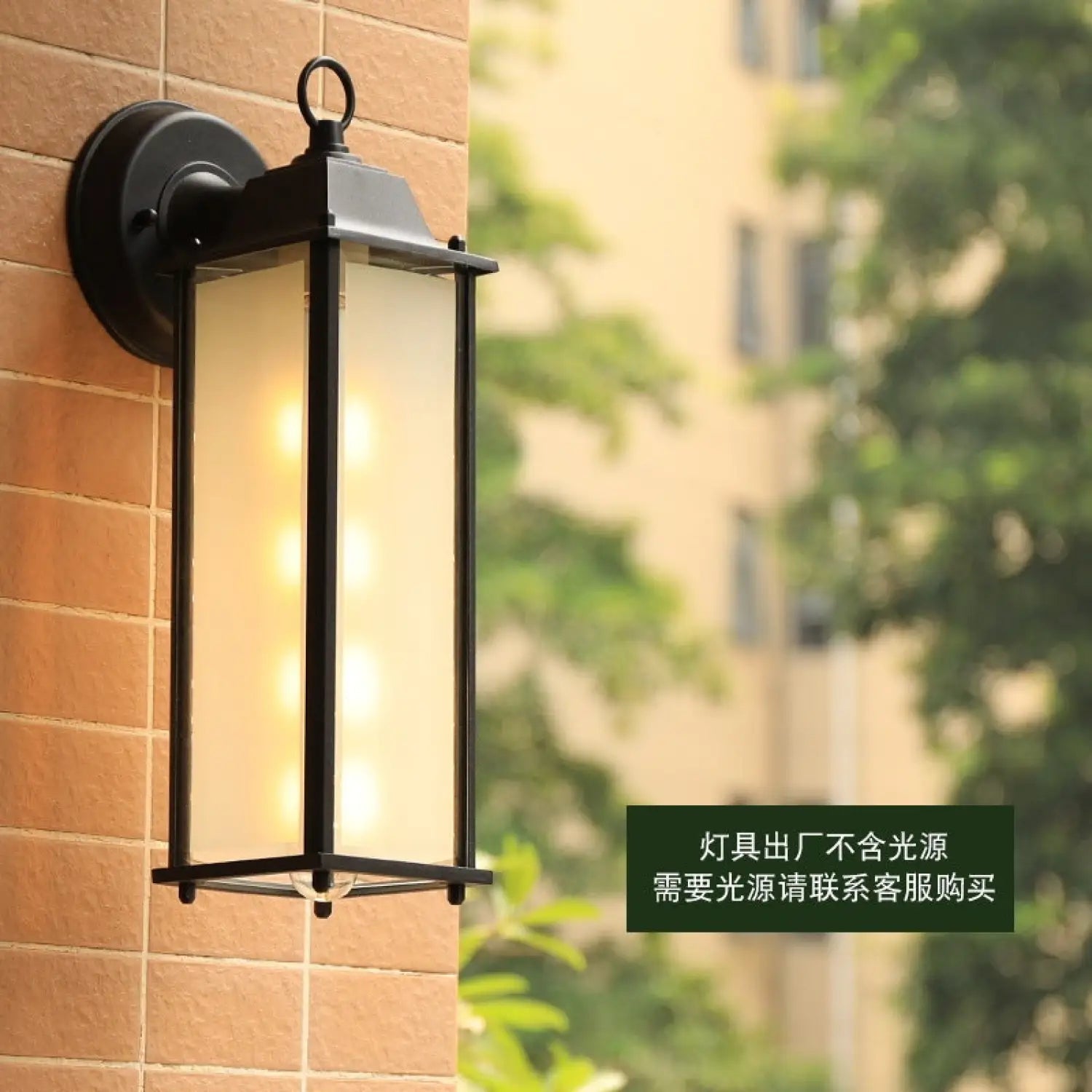 American European Modern And Simple Outdoor Balcony Light Waterproof Wall Lamp Black Long Frosted Glass 12V Hanging