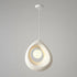 Modern Art Deco Chandelier with Geometric Design and LED Support - J Style White - Indoor Hanging Light