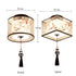 Modern Ceiling Lamp for Living Room with Soft Fabric Shade - 12V Hanging Light