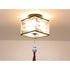Modern Ceiling Lamp for Living Room with Soft Fabric Shade - Bamboo leaves square tassel / LED warm light - 12V Hanging