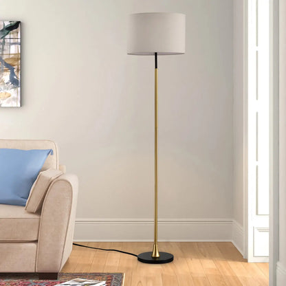 Modern Floor Lamp with Beige Fabric Shade for Living Room & Bedroom Gold Table Lamps