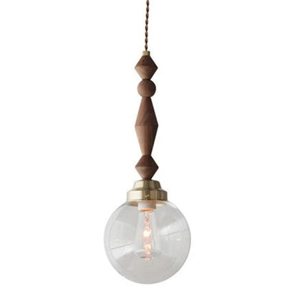 Modern Glass Chandelier – Elegant Iron & Glass Pendant Light with 3000K Warm Glow - Walnut - Hanging Light
