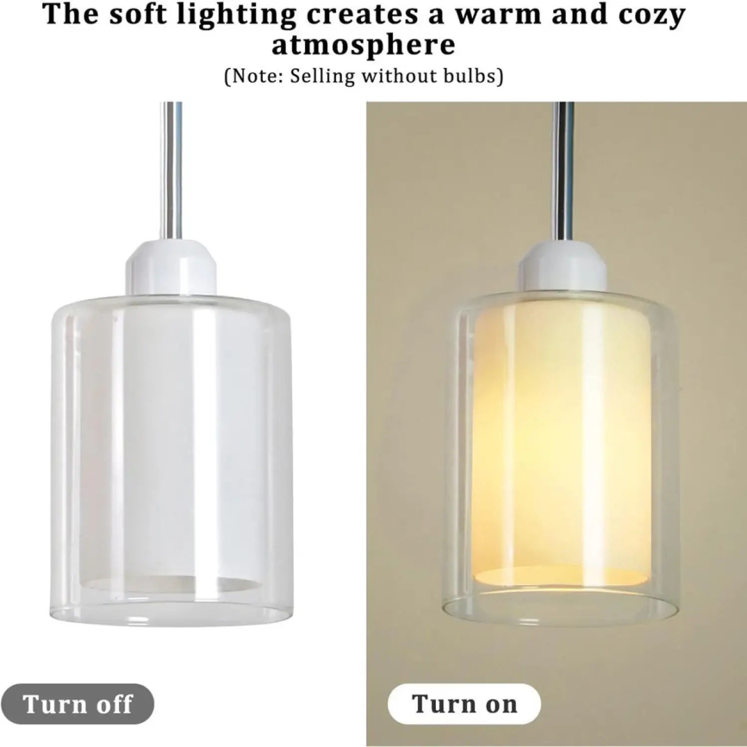 Modern Glass Pendant Light with Chrome Nickel Finish for Kitchen Island - White - Hanging Light