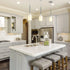 Modern Glass Pendant Light with Chrome Nickel Finish for Kitchen Island - White - Hanging Light