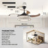 Modern LED Retractable Ceiling Fan With Light And Remote Control Unavailable Platform- Temu - Black - 12V Hanging Light