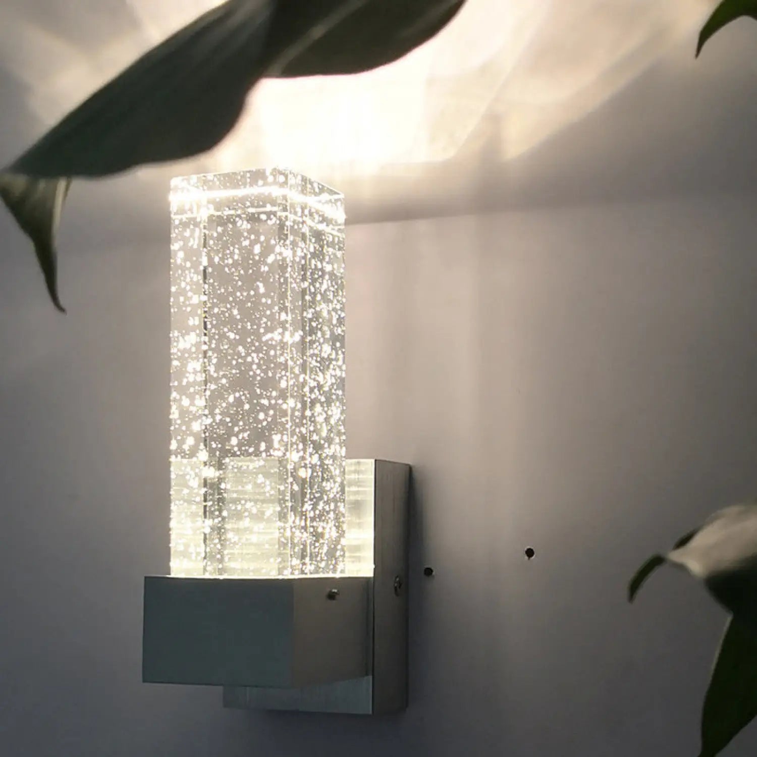 Modern LED Bubble Lamp with Crystal Design for Elegant Wall Lighting - White - Wall Mount Fixture