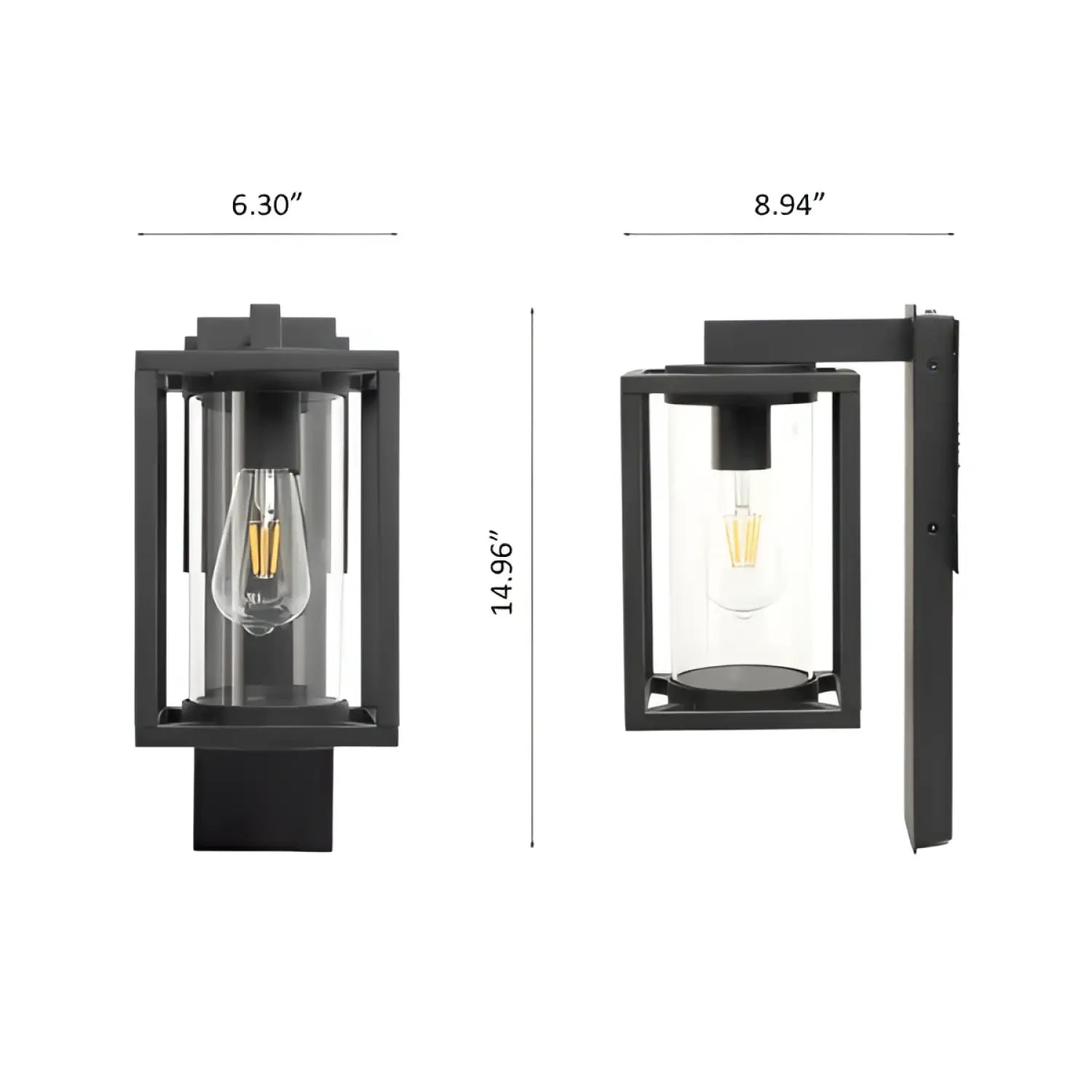Modern Matte Black Exterior Wall Light with Motion Sensor - Black - Outdoor Wall Lights