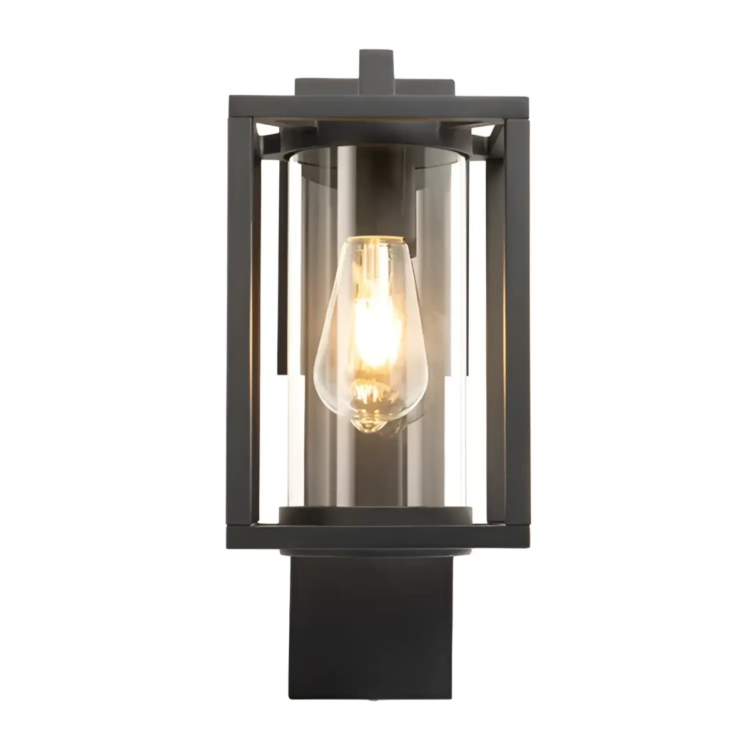 Modern Matte Black Exterior Wall Light with Motion Sensor - Black - Outdoor Wall Lights