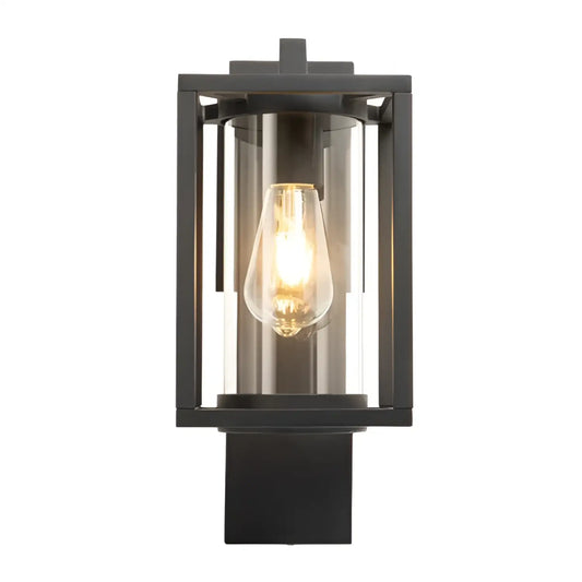 Modern Matte Black Exterior Wall Light with Motion Sensor - Black - Outdoor Wall Lights