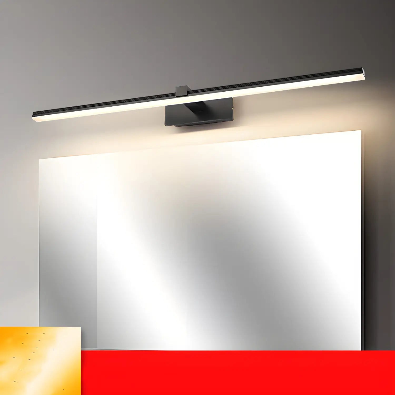 Modern Minimalist LED Wall Light for Moisture-Proof Bathroom - Black / warm light / 40cm 9W - Wall Mount Fixture