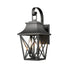 Modern Outdoor Wall Light Fixture with 2 Waterproof Glass Lights - Black - Wall Mount Fixture