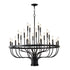 Modern Pendant Light Living Room Chandelier with Adjustable Height Matte Black Hanging Light